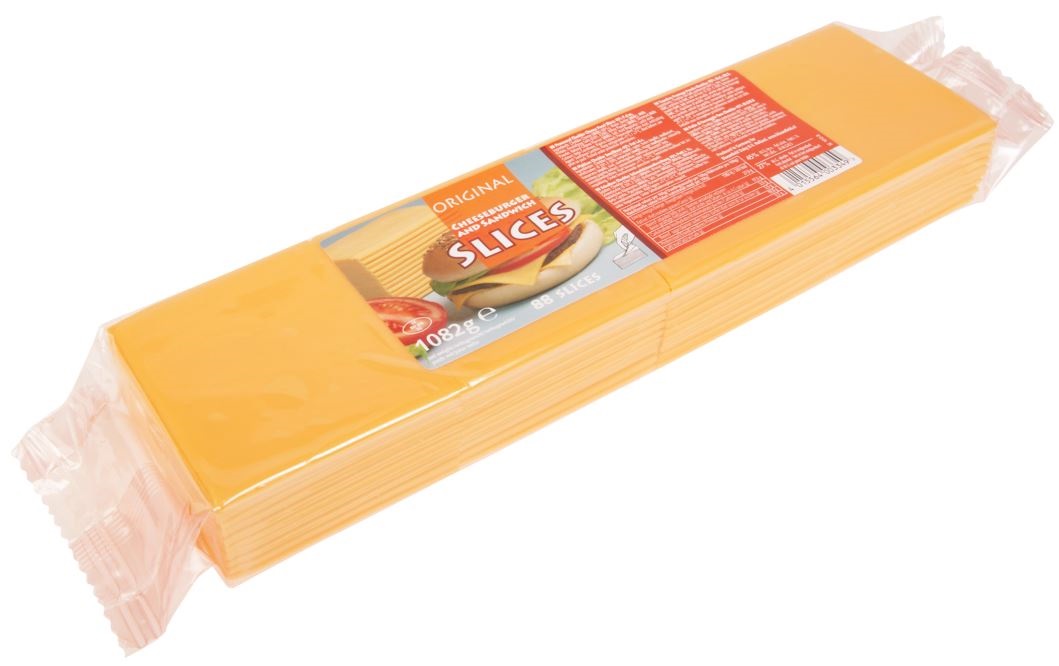 68913 Burgerslices / cheddar 88 plaks, 1,08 kilo