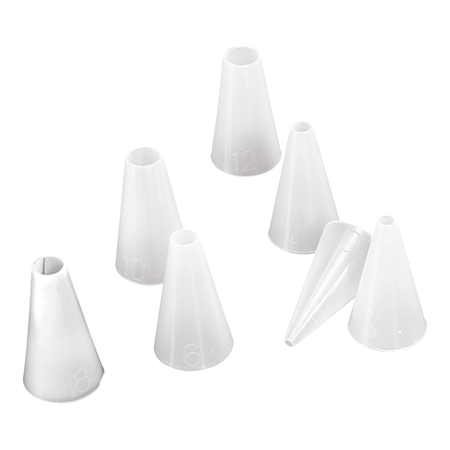 69375 Garneerspuitjes nylon glad 7 stuks