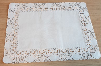 77516 Taartrandjes rechthoekig wit 30x40 cm 250 stuks