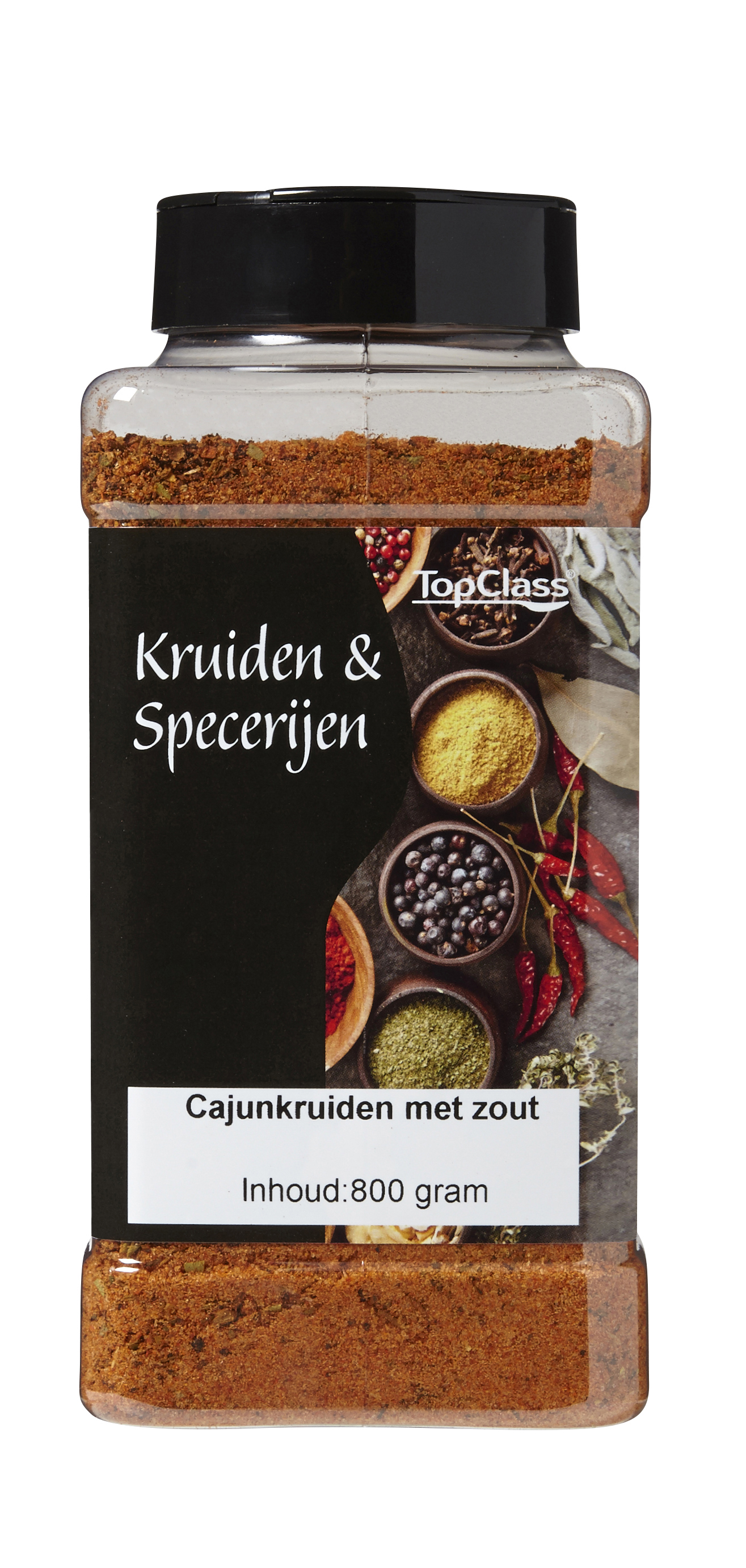 77867 Cajun kruidenmix met zout strooibus 800 gram