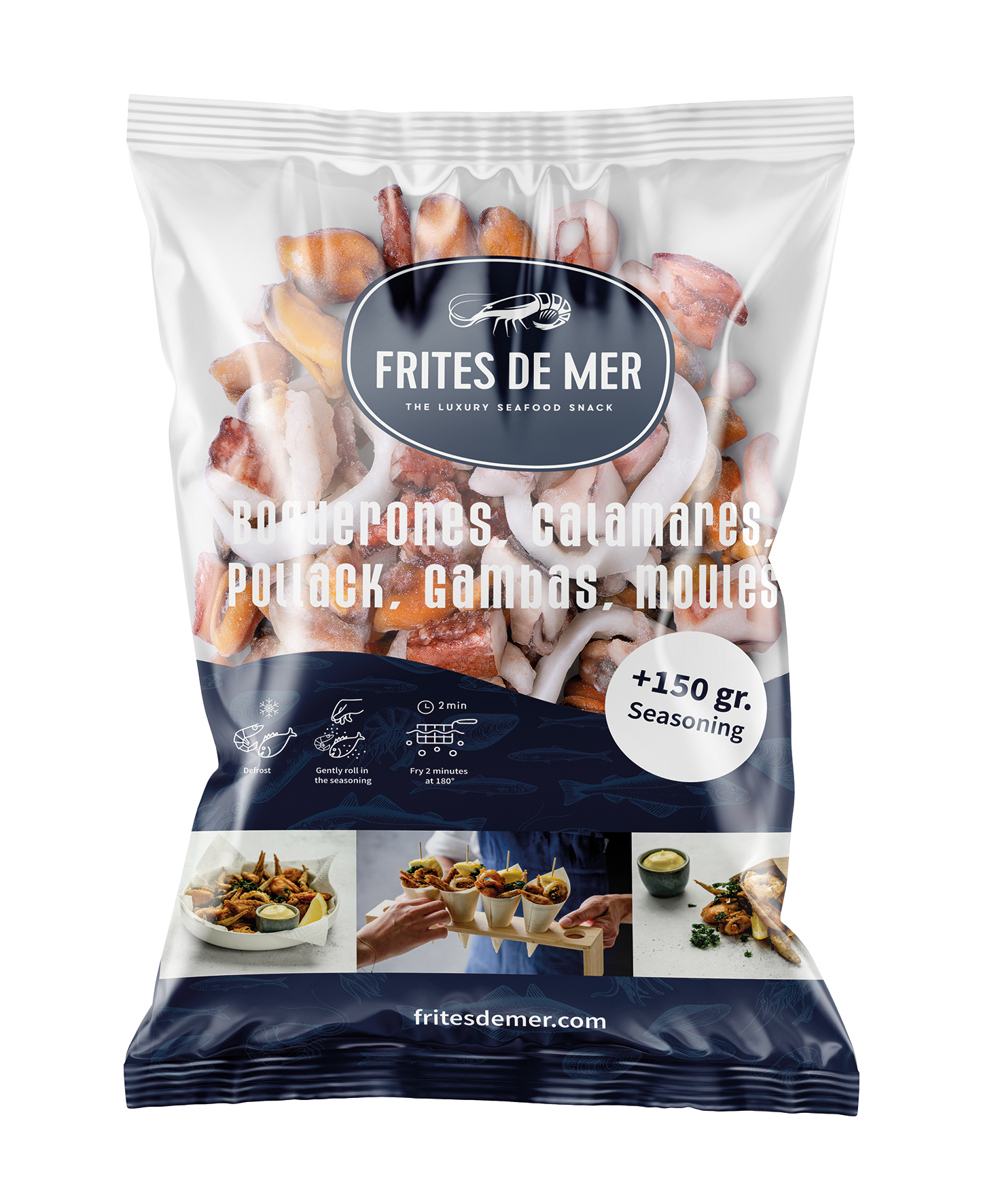 78943 Frites de Mer zeevruchten vismix met kruidenmelange 5x1 kilo diepvries